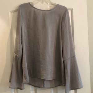 Grey bell sleeve blouse